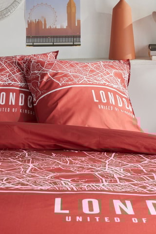 Parure de couette en coton 57 fils/cm² Java - Terracotta