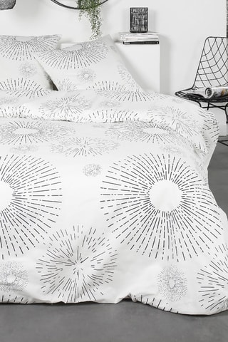 Parure de couette en coton Flanelle - Blanc et noir