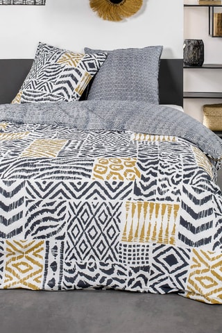 Parure de couette en coton 57 fils/cm² Sunshine - Blanc et noir