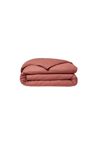 Housse de couette en coton 57 fils/cm² Essential - Terracotta
