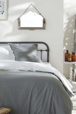 Parure de couette en coton 57 fils Charme - Gris