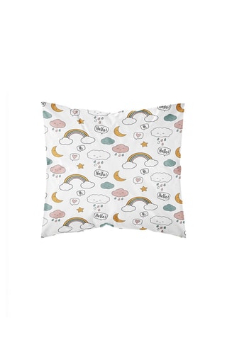 Parure de couette - Blanc et orange