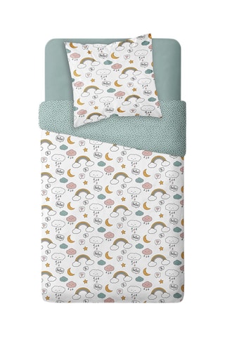 Parure de couette - Blanc et orange