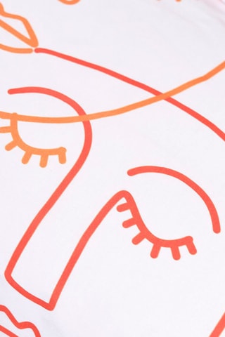 Parure de couette en coton Sunshine - Orange et blanc