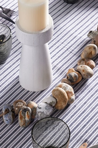 Bougeoir en bois - 9 x 9 x 20 cm - Blanc