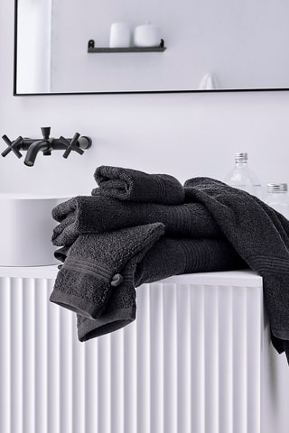 2 serviettes de toilette Essential - Gris anthracite - 50 x 90 cm