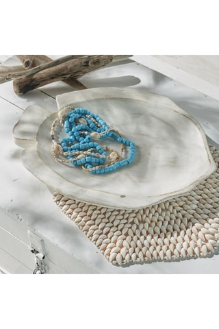 Vide poche en bois de paulownia - 39 x 29 x 5 cm - Blanc