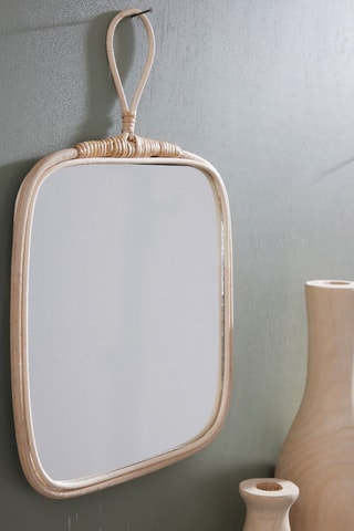Miroir en rotin - 37 x 28 x 2 cm - Naturel
