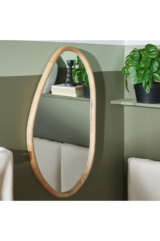 Miroir - 75 x 50 cm - Imitation bois