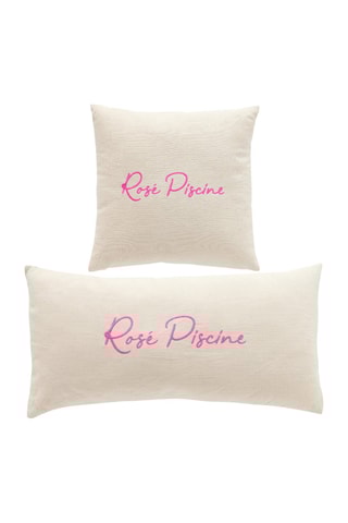 2 coussins - Ecru et rose - 45 x 45 et 30 x 60 cm