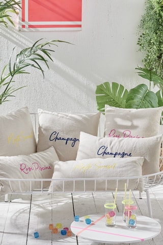 2 coussins - Ecru et rose - 45 x 45 et 30 x 60 cm