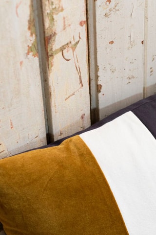 Coussin Indies - Ocre et bleu - 40 x 60 cm