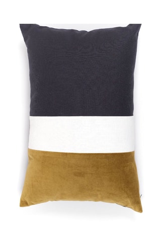 Coussin Indies - Ocre et bleu - 40 x 60 cm