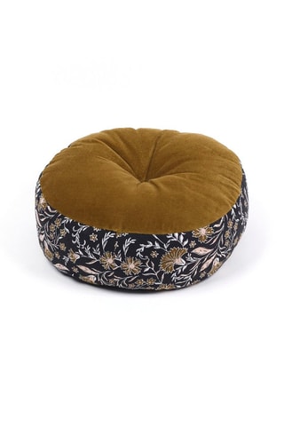 Coussin Indies - Ocre et noir - 40 cm