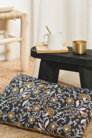 Coussin Japur - Moutarde et fusain - 40 x 60 cm