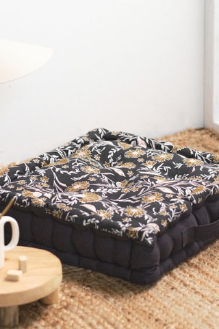 Coussin de sol Japur - Fusain - 40 x 40 cm