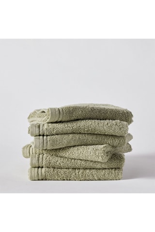 6 serviettes de toilette - Vert - 50 x 80 cm