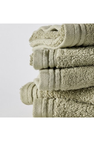 6 serviettes de toilette - Vert - 50 x 80 cm