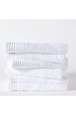 6 serviettes de bain - Blanc - 50 x 130 cm