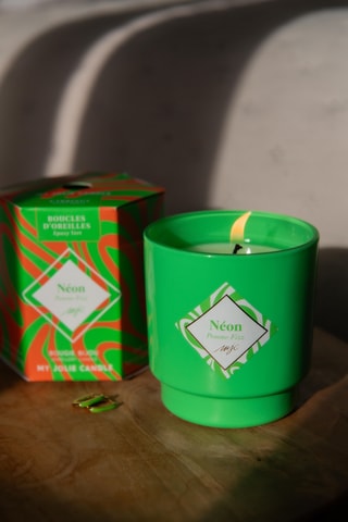 Vela perfumada Néon e brincos - Maça Fizz