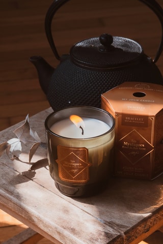 Vela perfumada e pulseira - Palo Santo