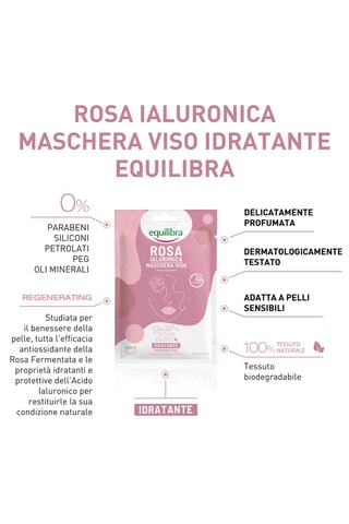2 x maschera in tessuto idratante Rosa Ialuronica