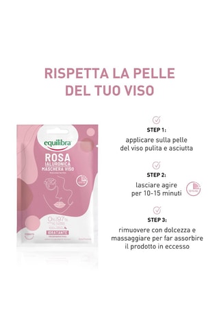 2 x maschera in tessuto idratante Rosa Ialuronica