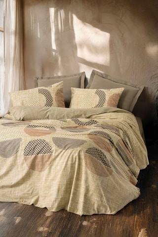 Conjunto de edredão em algodão Moona - 57 fios/cm² - Castanho