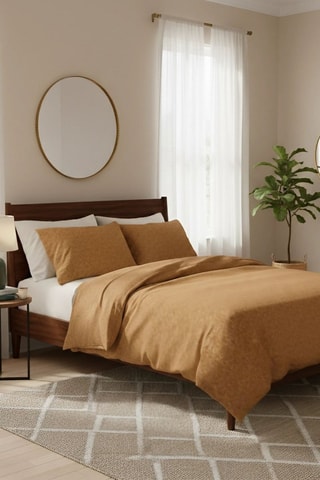 Conjunto de edredão em algodão Alekra - 83 fios/cm² - Mostarda