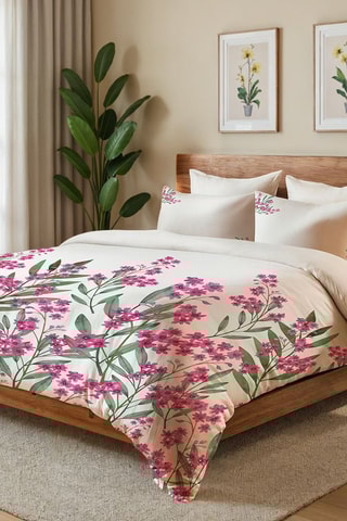 Conjunto de edredão em algodão Magnolia - 57 fios/cm² - Creme