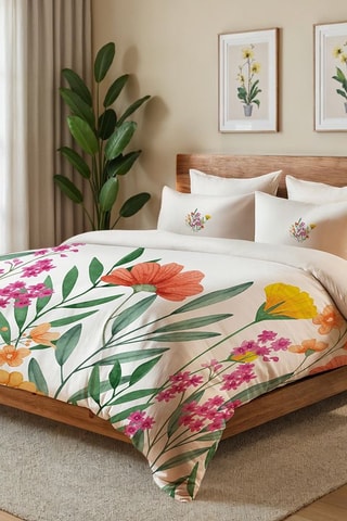 Conjunto de edredão em algodão 57 fios/cm² Clementine - Branco