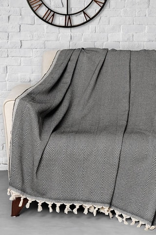 Manta em algodão 274 gr/m² Trendy Preto e branco