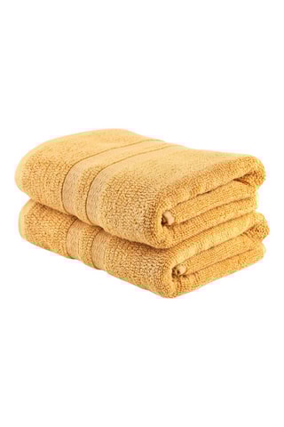 2 toalhas em fibras de bambu Ayliz Moutarde 50 x 90 cm