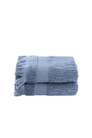 2 toalhas de banho Azul - 50 x 90 cm