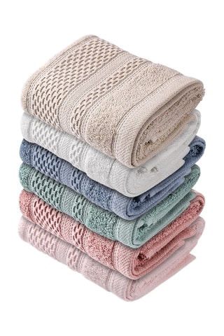 6 toalhas de rosto Piramit - Multicor - 30 x 50 cm