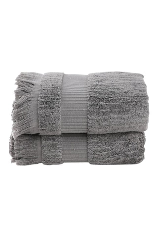 2 toalhas de banho Cinzento - 50 x 90 cm