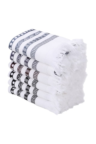 6 toalhas médias Tivoli Branco e azul - 40 x 60 cm