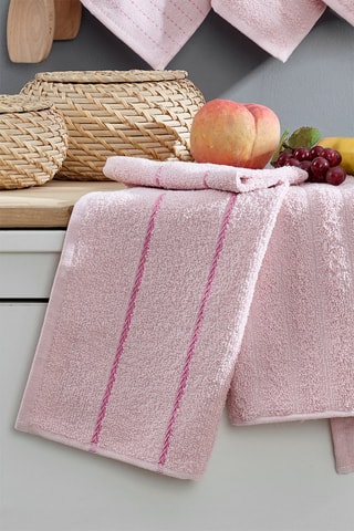 6 toalhas de rosto Sofya - Rosa - 30 x 50 cm