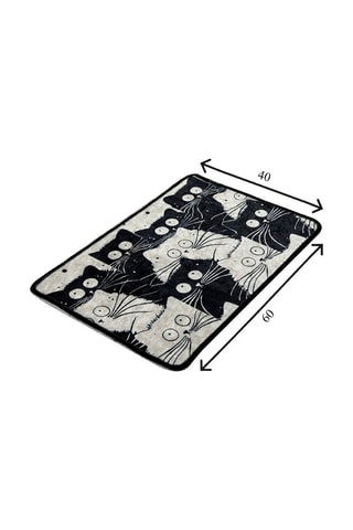 Tapete de banho White Cats DJT Branco e preto - 40 x 60 cm
