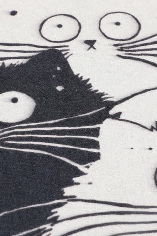 Tapete de banho White Cats DJT Branco e preto - 40 x 60 cm