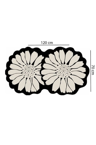 Tapete de banho Flor Extrana - Preto - 70 x 120 cm