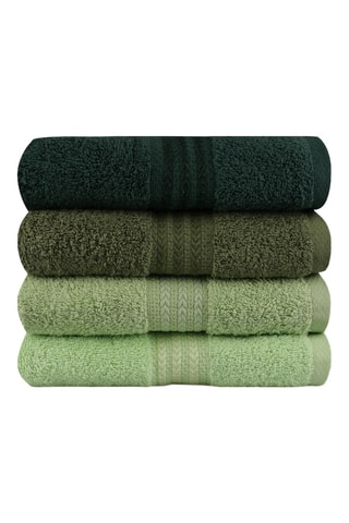4 toalhas de rosto - Verde – 30 x 50 cm