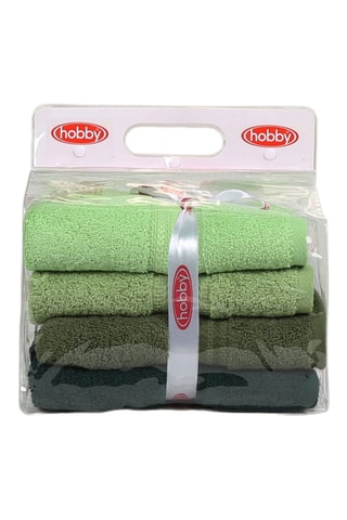 4 toalhas de rosto - Verde – 30 x 50 cm