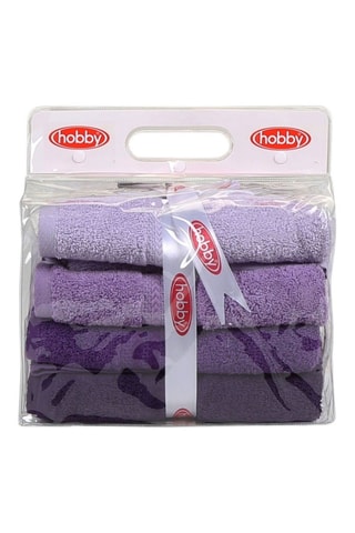 4 toalhas de rosto - Violeta - 30 x 50 cm