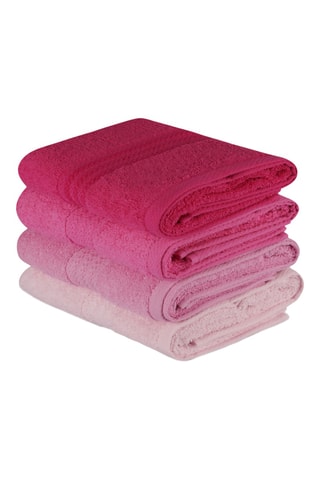 4 toalhas de rosto -Rosa - 30 x 50 cm