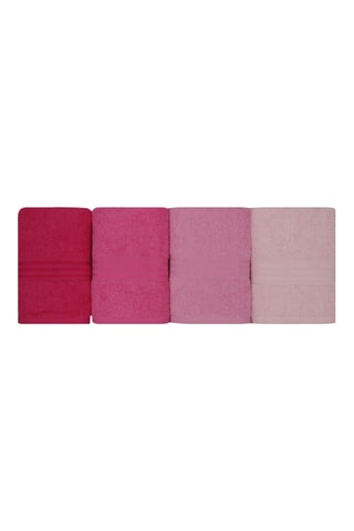 4 toalhas de rosto -Rosa - 30 x 50 cm
