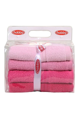 4 toalhas de rosto -Rosa - 30 x 50 cm