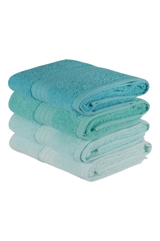 4 toalhas de rosto - Verde – 30 x 50 cm