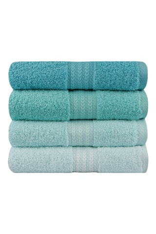 4 toalhas de rosto - Verde – 30 x 50 cm