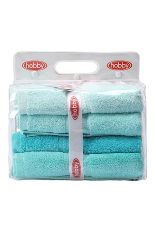 4 toalhas de rosto - Verde – 30 x 50 cm